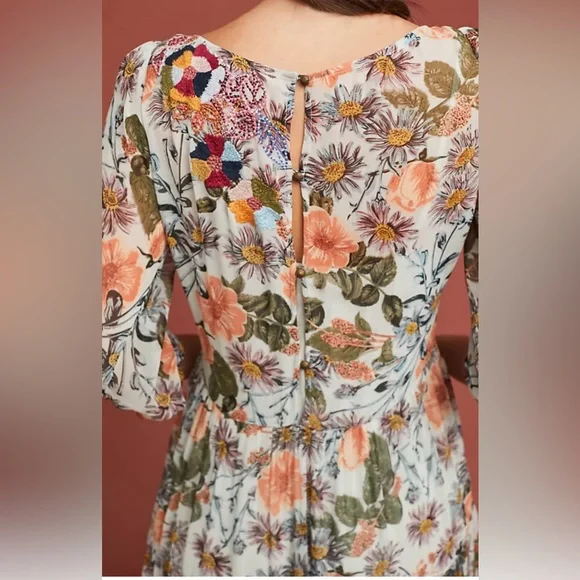 Anthropologie Espalier Embroidered Tunic Dress - Picture 2 of 9